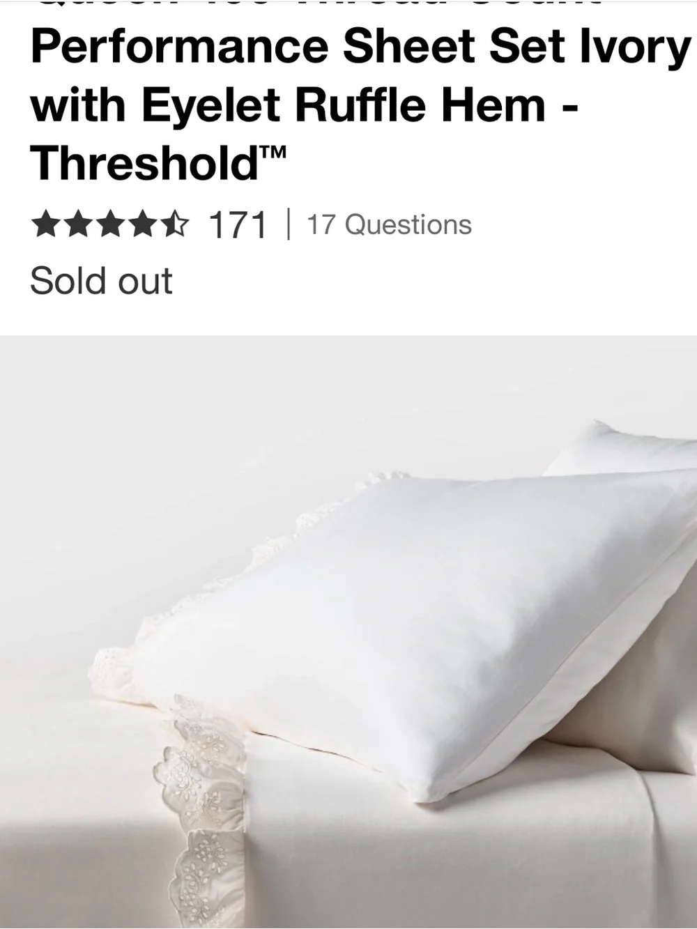 New queen sheet set with lace trim